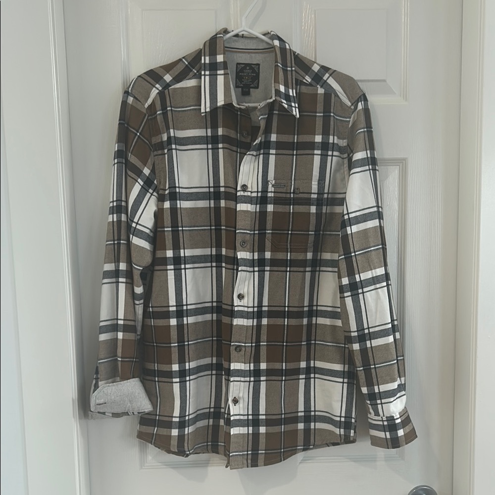 Flannel Plaid Button-Up Shirt
